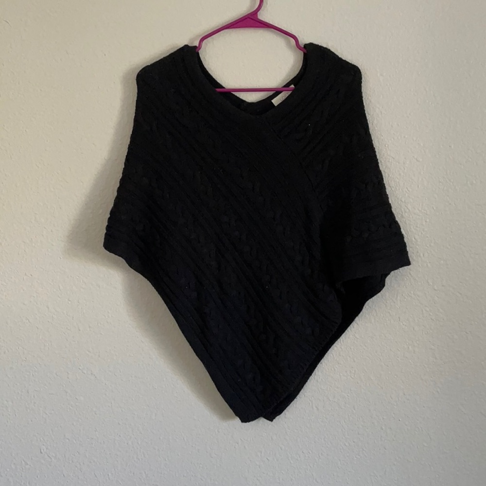 Loft black poncho sweater